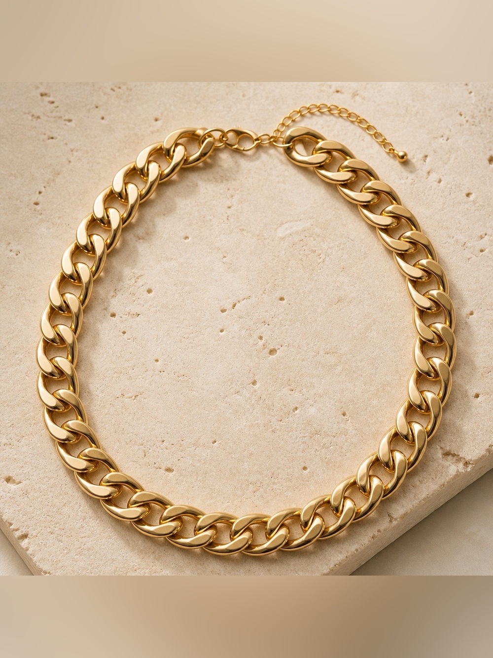 Chunky Gold Curb Chain Necklace Unisex NWOT